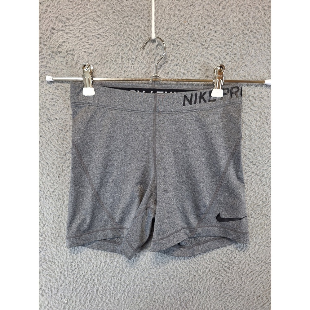 Nike Pro Training Compression Shorts Women Small (Fits W24) Gray Stretch Dri Fit